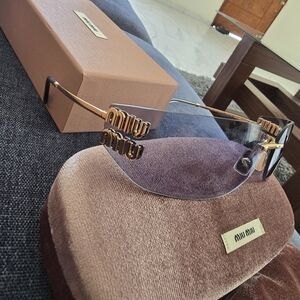 Miu Miu A51s Blue and Gold Sunglasses